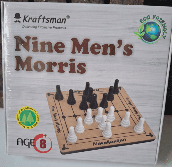 Nine Men’s Morris Wooden Board Game
